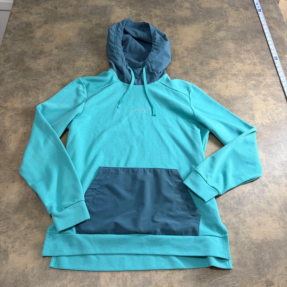 Nike Hoodie Mens Small Turquoise Dri-FIT Just Do It‎ Performance DV7994-392